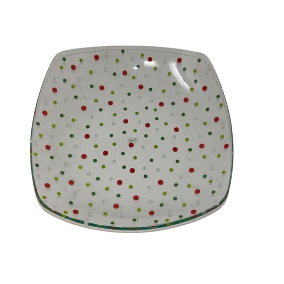Pampered Chef Holiday Dots Square Bowl #3010 - Picture 2 of 8